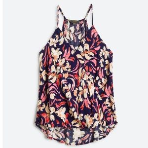 Market & Spruce Mac Surplice Top Navy Floral Large